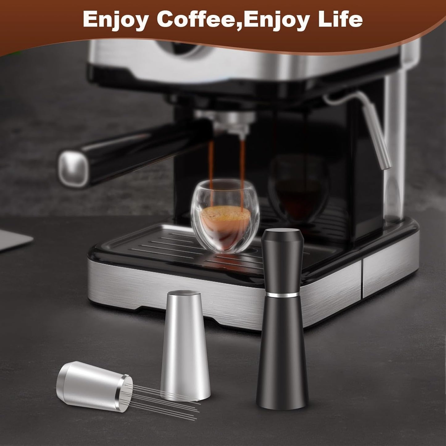 WDT Espresso Tool Metal Silver , Espresso Coffee Stirrer , Needle Distributor