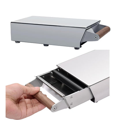 Coffee Knock Box Drawer with Shock Absorbing Removable Knock Bar and Non-Slip Base