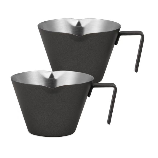 Espresso Measuring Cup , 1oz / 2oz / 3oz Double Spouts Stainless Steel Espresso Shot Cups with Scale