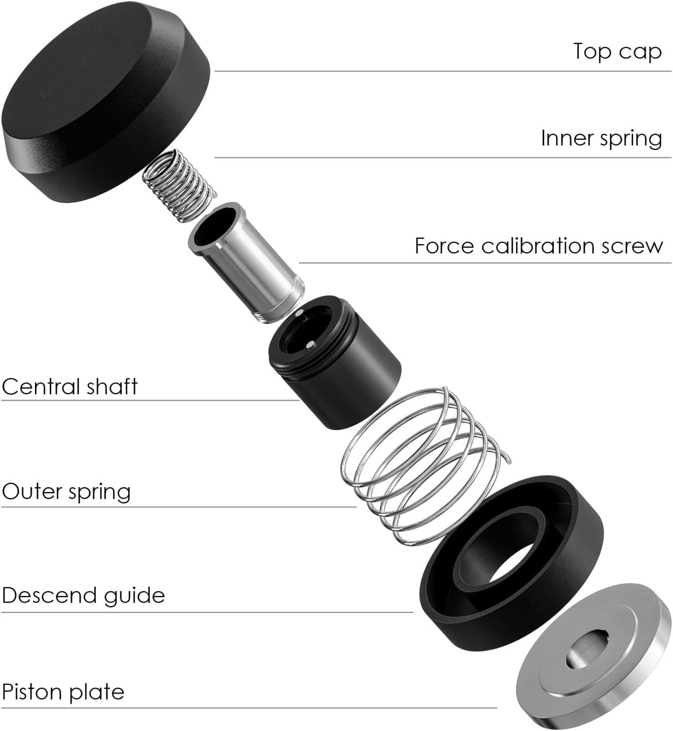 Coffee Powder Distributor, Base Spiral Tamper , Stainless Steel Espresso Tamper