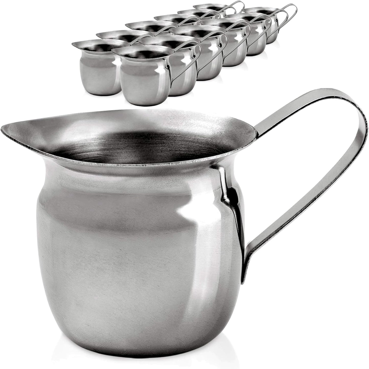 3 oz Creamer Pitcher - Stainless Steel Bell Creamers , Mini Cup Container for Serving Milk