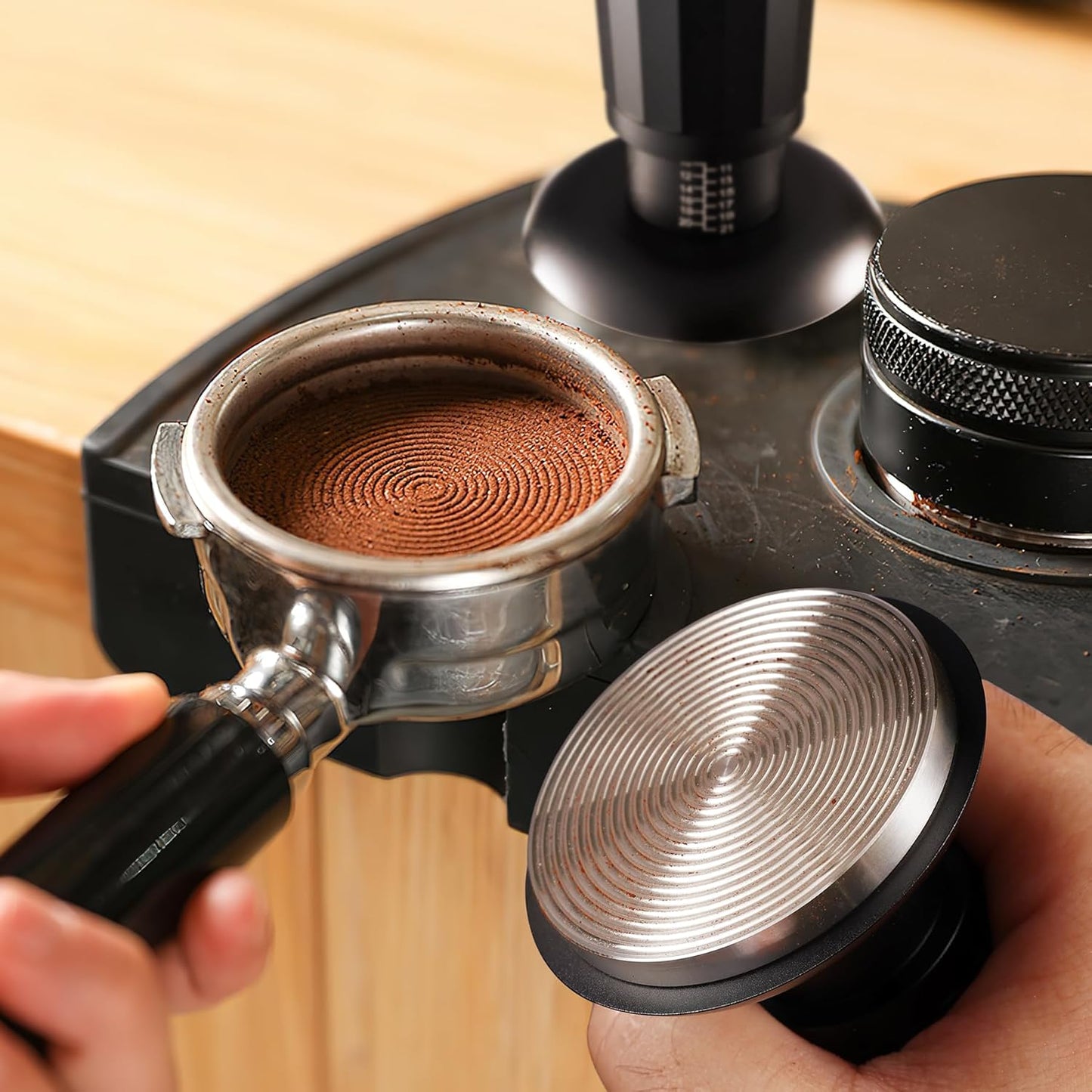 Coffee Tamper, Stainless Steel Base Hand Coffee Tamper